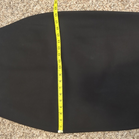 Lulu's Modern Desires classic black high waisted midi skirt thigh high slit - Picture 13 of 13